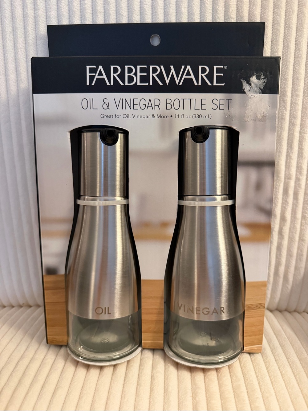 Farberware Stainless Steel Oil & Vinegar Bottle Set - Silver